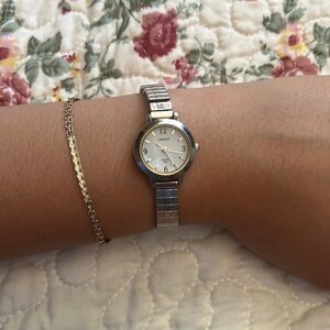 Silver and gold vintage watch